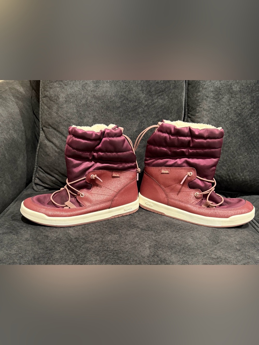 Keds Women's Maroon Winter Boot with Cream Lining